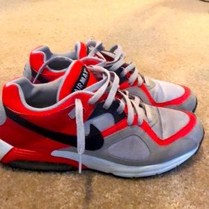Red and Gray Nike Airmax
